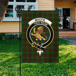 Scottish MacFie Hunting Tartan Flag with Family Crest - Tartan Garden Flag Scottish Plaid Tartan Plaid - ScotsTee - scotstee.com
