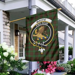 Scottish MacFie Hunting Tartan Flag with Family Crest - Tartan Garden Flag Scottish Plaid Tartan Plaid - ScotsTee - scotstee.com