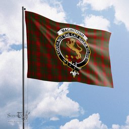 Scottish MacIntosh Red Tartan Flag with Family Crest - Tartan Garden Flag Scottish Plaid Tartan Plaid - ScotsTee - scotstee.com
