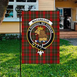 Scottish MacGregor Tartan Flag with Family Crest - Tartan Garden Flag Scottish Plaid Tartan Plaid - ScotsTee - scotstee.com
