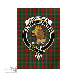 Scottish MacGregor Tartan Flag with Family Crest - Tartan Garden Flag Scottish Plaid Tartan Plaid - ScotsTee - scotstee.com