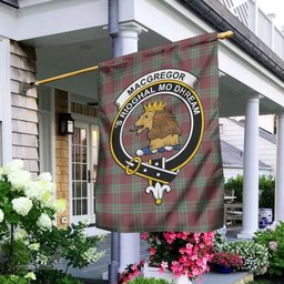 Scottish MacGregor Hunting Ancient Tartan Flag with Family Crest - Tartan Garden Flag Scottish Plaid Tartan Plaid - ScotsTee - scotstee.com