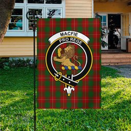 Scottish MacFie Tartan Flag with Family Crest - Tartan Garden Flag Scottish Plaid Tartan Plaid - ScotsTee - scotstee.com