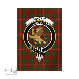 Scottish MacFie Tartan Flag with Family Crest - Tartan Garden Flag Scottish Plaid Tartan Plaid - ScotsTee - scotstee.com