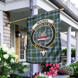 Scottish MacNeil Dress Tartan Flag with Family Crest - Tartan Garden Flag Scottish Plaid Tartan Plaid - ScotsTee - scotstee.com