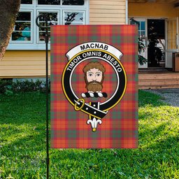 Scottish MacNab Ancient Tartan Flag with Family Crest - Tartan Garden Flag Scottish Plaid Tartan Plaid - ScotsTee - scotstee.com