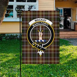 Scottish MacKay of Strathnaver Tartan Flag with Family Crest - Tartan Garden Flag Scottish Plaid Tartan Plaid - ScotsTee - scotstee.com