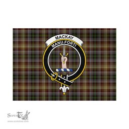 Scottish MacKay of Strathnaver Tartan Flag with Family Crest - Tartan Garden Flag Scottish Plaid Tartan Plaid - ScotsTee - scotstee.com