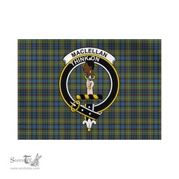 Scottish MacLellan Ancient Tartan Flag with Family Crest - Tartan Garden Flag Scottish Plaid Tartan Plaid - ScotsTee - scotstee.com
