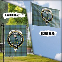 Scottish MacInnes Ancient Tartan Flag with Family Crest - Tartan Garden Flag Scottish Plaid Tartan Plaid - ScotsTee - scotstee.com