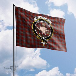 Scottish MacFarlane Red Tartan Flag with Family Crest - Tartan Garden Flag Scottish Plaid Tartan Plaid - ScotsTee - scotstee.com