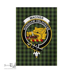 Scottish MacIver Hunting Tartan Flag with Family Crest - Tartan Garden Flag Scottish Plaid Tartan Plaid - ScotsTee - scotstee.com