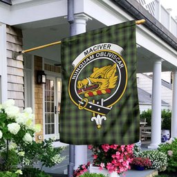 Scottish MacIver Hunting Tartan Flag with Family Crest - Tartan Garden Flag Scottish Plaid Tartan Plaid - ScotsTee - scotstee.com