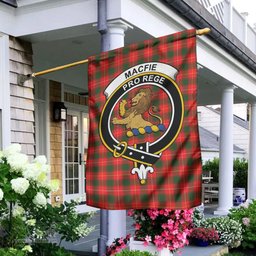 Scottish MacFie Modern Tartan Flag with Family Crest - Tartan Garden Flag Scottish Plaid Tartan Plaid - ScotsTee - scotstee.com