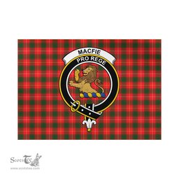Scottish MacFie Modern Tartan Flag with Family Crest - Tartan Garden Flag Scottish Plaid Tartan Plaid - ScotsTee - scotstee.com