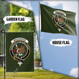 Scottish MacKinnon Hunting Tartan Flag with Family Crest - Tartan Garden Flag Scottish Plaid Tartan Plaid - ScotsTee - scotstee.com