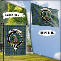 Scottish MacLaren Ancient Tartan Flag with Family Crest - Tartan Garden Flag Scottish Plaid Tartan Plaid - ScotsTee - scotstee.com