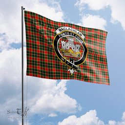 Scottish MacLachlan Hunting Modern Tartan Flag with Family Crest - Tartan Garden Flag Scottish Plaid Tartan Plaid - ScotsTee - scotstee.com