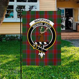 Scottish MacPhail Blue Bands Tartan Flag with Family Crest - Tartan Garden Flag Scottish Plaid Tartan Plaid - ScotsTee - scotstee.com