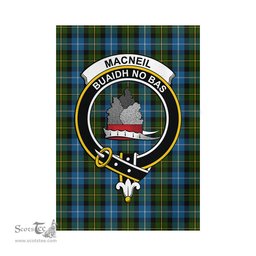 Scottish MacNeil of Barra Tartan Flag with Family Crest - Tartan Garden Flag Scottish Plaid Tartan Plaid - ScotsTee - scotstee.com