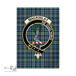 Scottish MacKinlay Ancient Tartan Flag with Family Crest - Tartan Garden Flag Scottish Plaid Tartan Plaid - ScotsTee - scotstee.com