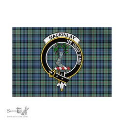 Scottish MacKinlay Ancient Tartan Flag with Family Crest - Tartan Garden Flag Scottish Plaid Tartan Plaid - ScotsTee - scotstee.com