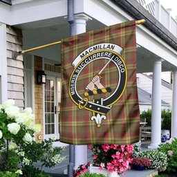 Scottish MacMillan Old Weathered Tartan Flag with Family Crest - Tartan Garden Flag Scottish Plaid Tartan Plaid - ScotsTee - scotstee.com