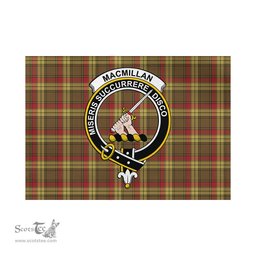 Scottish MacMillan Old Weathered Tartan Flag with Family Crest - Tartan Garden Flag Scottish Plaid Tartan Plaid - ScotsTee - scotstee.com