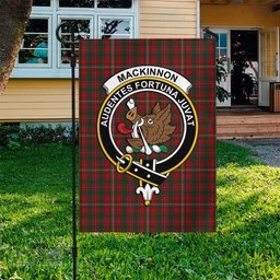 Scottish MacKinnon Tartan Flag with Family Crest - Tartan Garden Flag Scottish Plaid Tartan Plaid - ScotsTee - scotstee.com