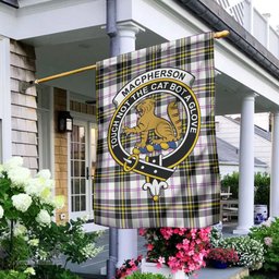 Scottish MacPherson Dress Modern Tartan Flag with Family Crest - Tartan Garden Flag Scottish Plaid Tartan Plaid - ScotsTee - scotstee.com