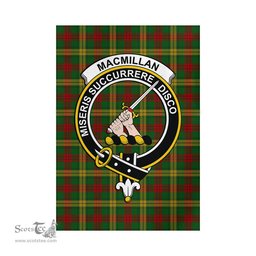 Scottish MacMillan Society of Glasgow Tartan Flag with Family Crest - Tartan Garden Flag Scottish Plaid Tartan Plaid - ScotsTee - scotstee.com