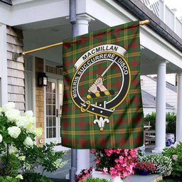 Scottish MacMillan Society of Glasgow Tartan Flag with Family Crest - Tartan Garden Flag Scottish Plaid Tartan Plaid - ScotsTee - scotstee.com