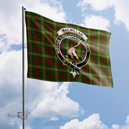 Scottish MacMillan Society of Glasgow Tartan Flag with Family Crest - Tartan Garden Flag Scottish Plaid Tartan Plaid - ScotsTee - scotstee.com