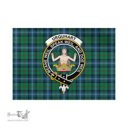 Scottish Urquhart Ancient Tartan Flag with Family Crest - Tartan Garden Flag Scottish Plaid Tartan Plaid - ScotsTee - scotstee.com