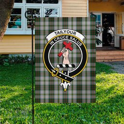Scottish Taylor Dress Tartan Flag with Family Crest - Tartan Garden Flag Scottish Plaid Tartan Plaid - ScotsTee - scotstee.com