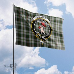 Scottish Taylor Dress Tartan Flag with Family Crest - Tartan Garden Flag Scottish Plaid Tartan Plaid - ScotsTee - scotstee.com