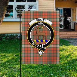 Scottish Scott Ancient Tartan Flag with Family Crest - Tartan Garden Flag Scottish Plaid Tartan Plaid - ScotsTee - scotstee.com