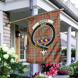Scottish Scott Ancient Tartan Flag with Family Crest - Tartan Garden Flag Scottish Plaid Tartan Plaid - ScotsTee - scotstee.com