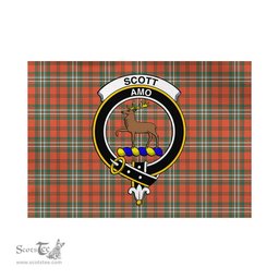 Scottish Scott Ancient Tartan Flag with Family Crest - Tartan Garden Flag Scottish Plaid Tartan Plaid - ScotsTee - scotstee.com