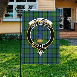 Scottish Stirling Tartan Flag with Family Crest - Tartan Garden Flag Scottish Plaid Tartan Plaid - ScotsTee - scotstee.com