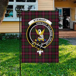 Scottish Stewart of Bute Hunting Tartan Flag with Family Crest - Tartan Garden Flag Scottish Plaid Tartan Plaid - ScotsTee - scotstee.com