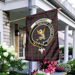 Scottish Stewart of Bute Hunting Tartan Flag with Family Crest - Tartan Garden Flag Scottish Plaid Tartan Plaid - ScotsTee - scotstee.com