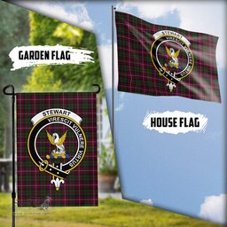 Scottish Stewart of Bute Hunting Tartan Flag with Family Crest - Tartan Garden Flag Scottish Plaid Tartan Plaid - ScotsTee - scotstee.com