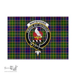 Scottish Whitefoord Modern Tartan Flag with Family Crest - Tartan Garden Flag Scottish Plaid Tartan Plaid - ScotsTee - scotstee.com