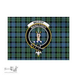 Scottish McCoy Ancient Tartan Flag with Family Crest - Tartan Garden Flag Scottish Plaid Tartan Plaid - ScotsTee - scotstee.com