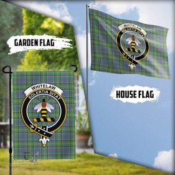 Scottish Whitelaw Tartan Flag with Family Crest - Tartan Garden Flag Scottish Plaid Tartan Plaid - ScotsTee - scotstee.com
