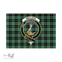 Scottish Wallace Hunting Ancient Tartan Flag with Family Crest - Tartan Garden Flag Scottish Plaid Tartan Plaid - ScotsTee - scotstee.com