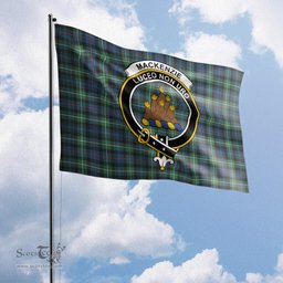 Scottish MacKenzie Ancient Tartan Flag with Family Crest - Tartan Garden Flag Scottish Plaid Tartan Plaid - ScotsTee - scotstee.com