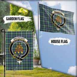 Scottish MacKenzie Ancient Tartan Flag with Family Crest - Tartan Garden Flag Scottish Plaid Tartan Plaid - ScotsTee - scotstee.com