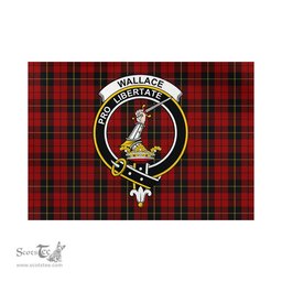 Scottish Wallace Tartan Flag with Family Crest - Tartan Garden Flag Scottish Plaid Tartan Plaid - ScotsTee - scotstee.com